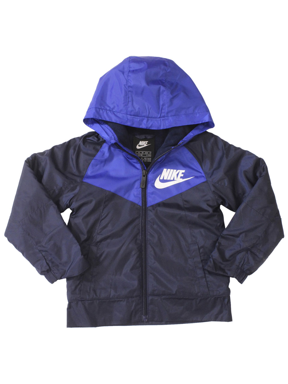 nike swoosh colorblock zip front hooded jacket