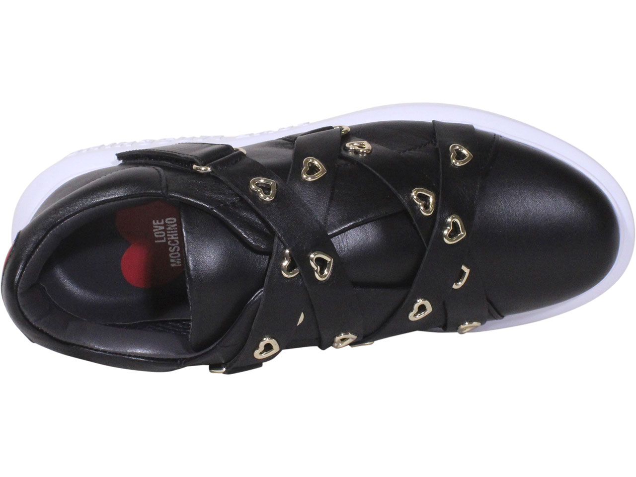 Love Moschino Women's Calfskin Heart Eyelets Sneakers | eBay