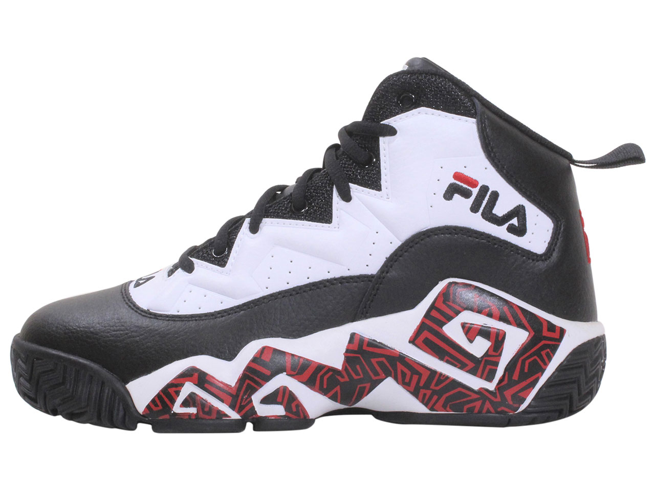 Fila Men's MB Sneakers High Top Black/White/Red - Picture 10 of 14