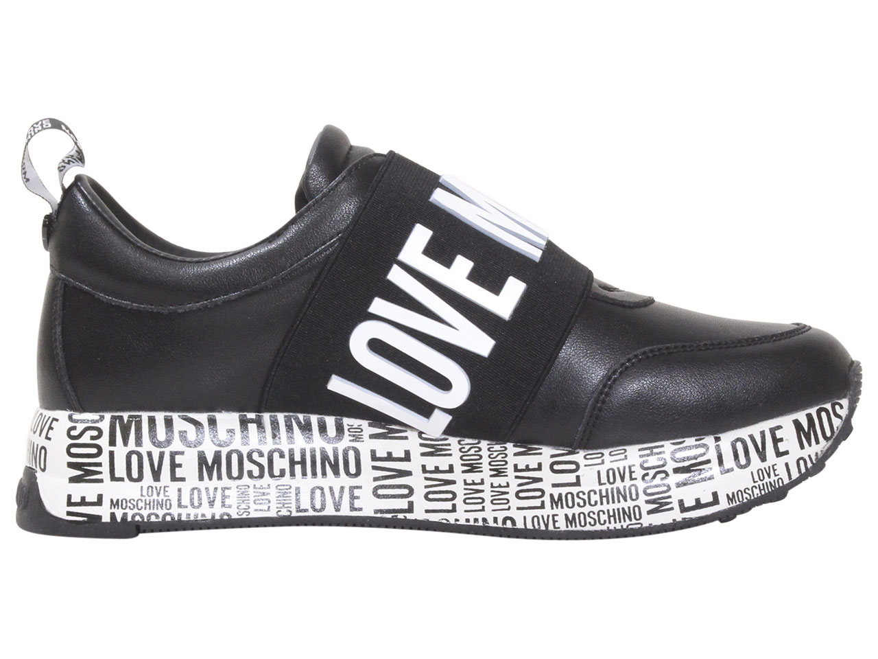 Love Moschino Women's Sneakers Slip On Logo Print Sole Black - Picture 21 of 48