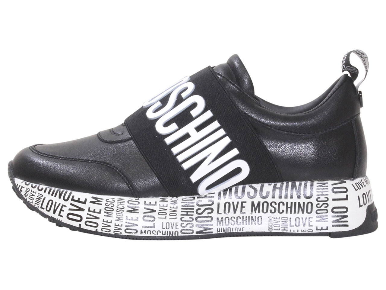 Love Moschino Women's Sneakers Slip On Logo Print Sole Black - Picture 43 of 48