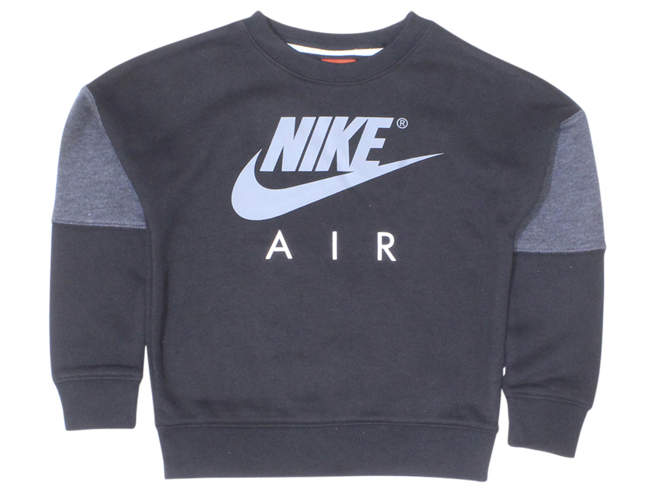 Nike Little Boy's Logo Crew Neck Fleece Sweatshirt Pullover Black - Picture 9 of 10