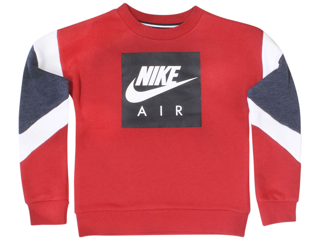 Nike Little Boy's Swoosh Logo Square Crew Neck Fleece Sweatshirt Gym Red - Picture 7 of 8