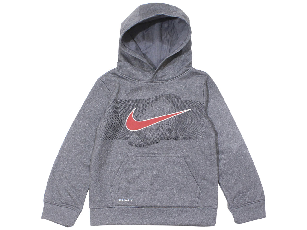Nike Little Boy's Pullover Hooded Sweatshirt Sport Ball Dri-Fit Grey - Picture 3 of 10