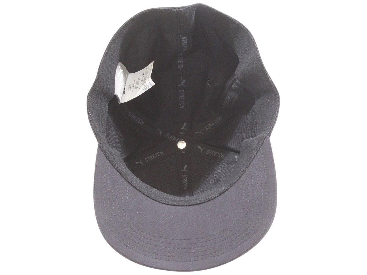 S Puma Men's Pressure Baseball Cap Stretch Fit Name Logo Black/Grey