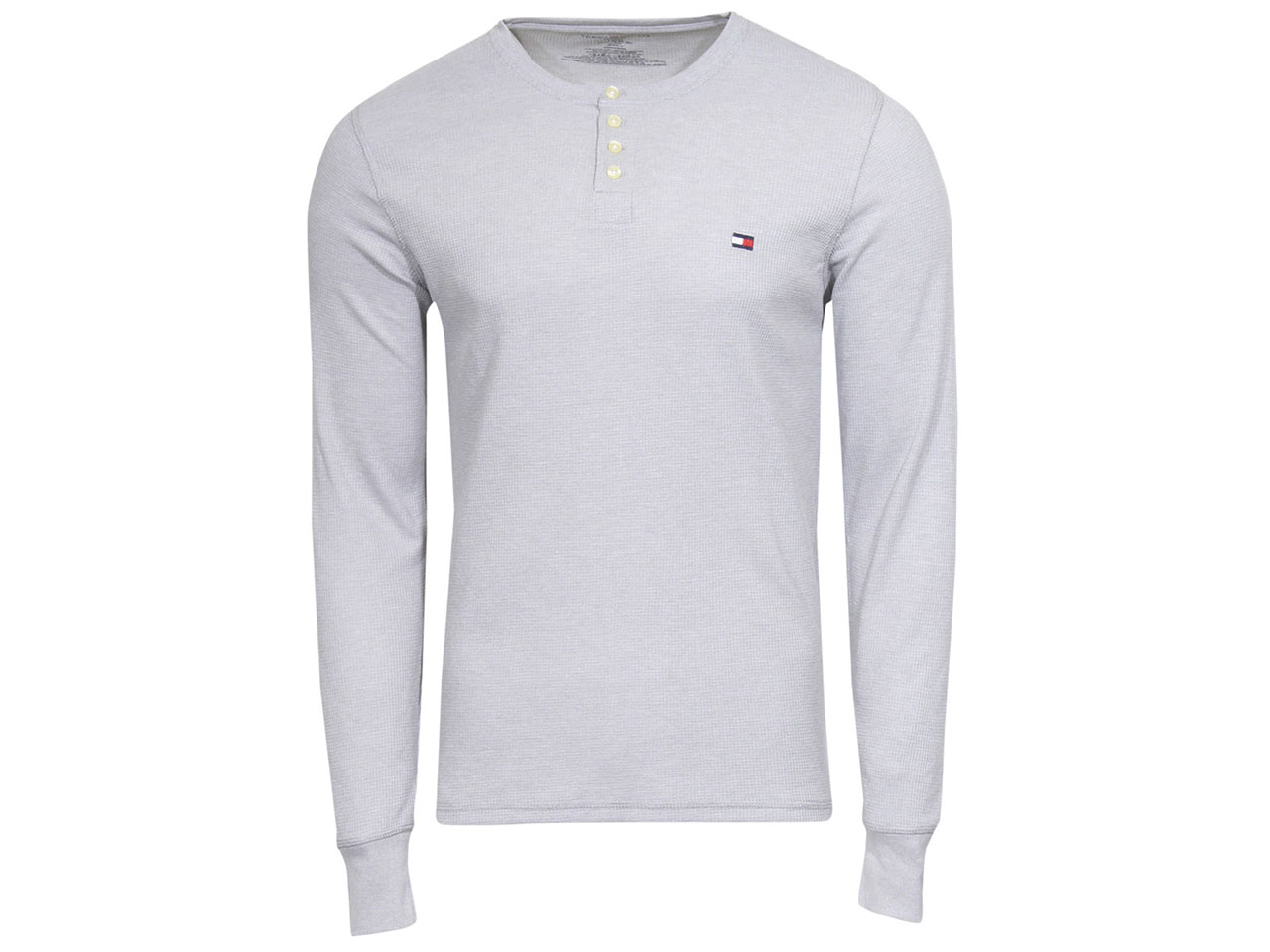 Tommy Hilfiger Men's Henley T-Shirt Long Sleeve Waffle Lounge - Picture 7 of 10