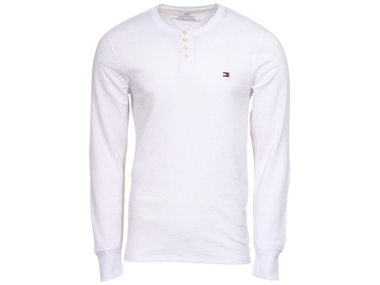 Tommy Hilfiger Men's Henley T-Shirt Long Sleeve Waffle Lounge - Picture 9 of 10