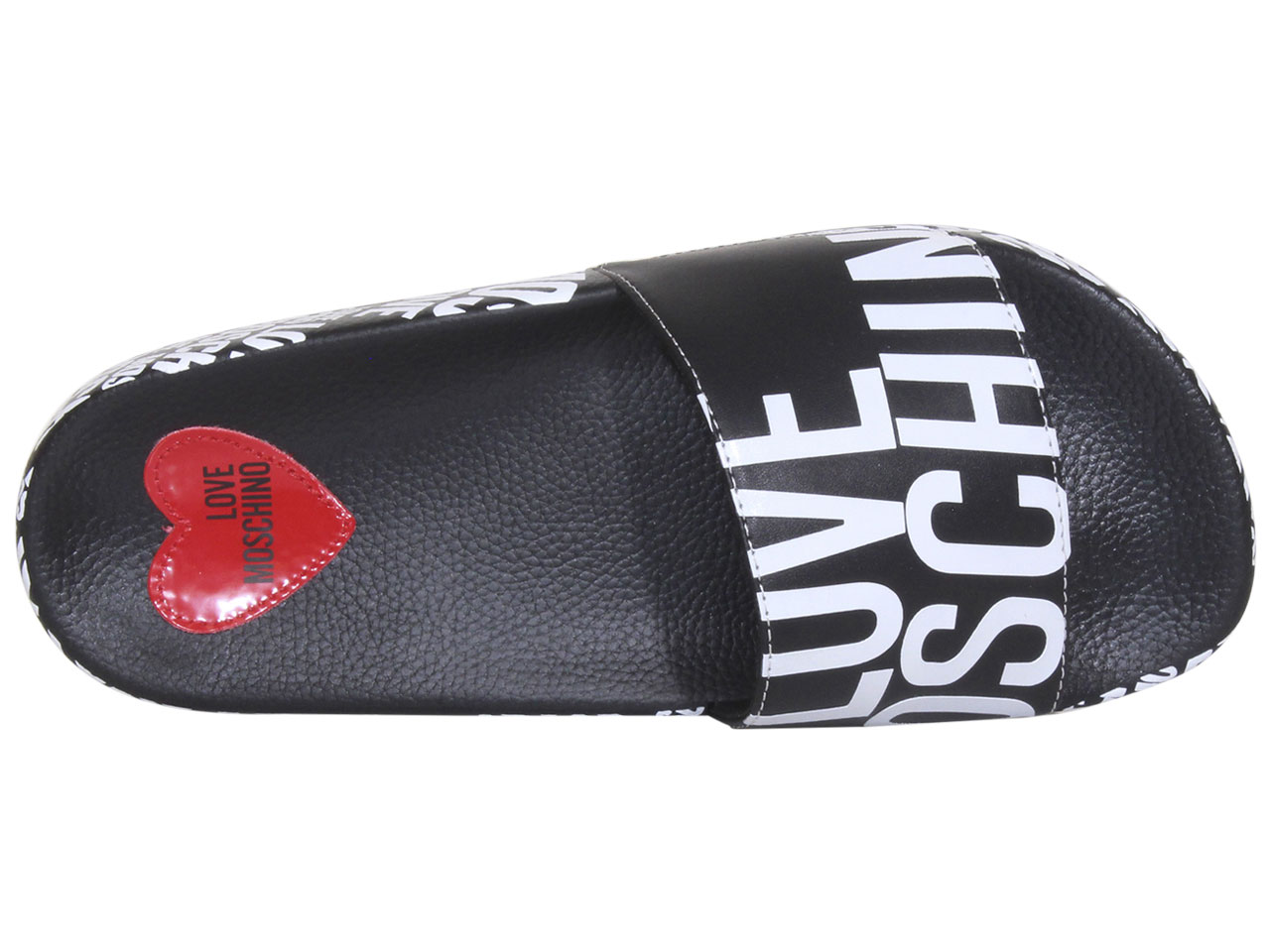 Love Moschino Women's Slides Sandals Allover Logo Print Shoes Black/White - Picture 30 of 32