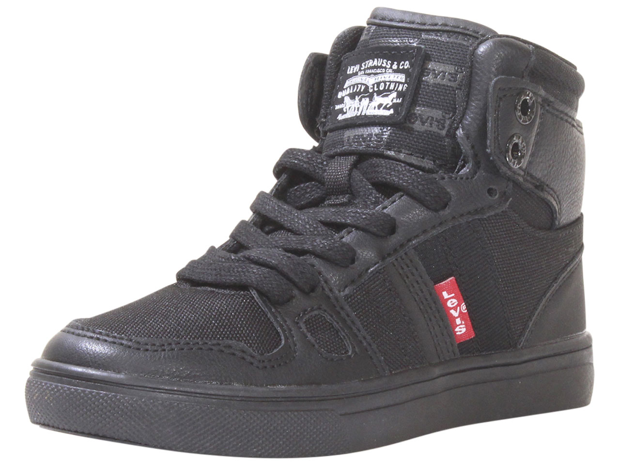 Levis Little Boy's BB-HI-Mono Sneakers High Top Shoes Black Mono Chrome - Picture 41 of 56