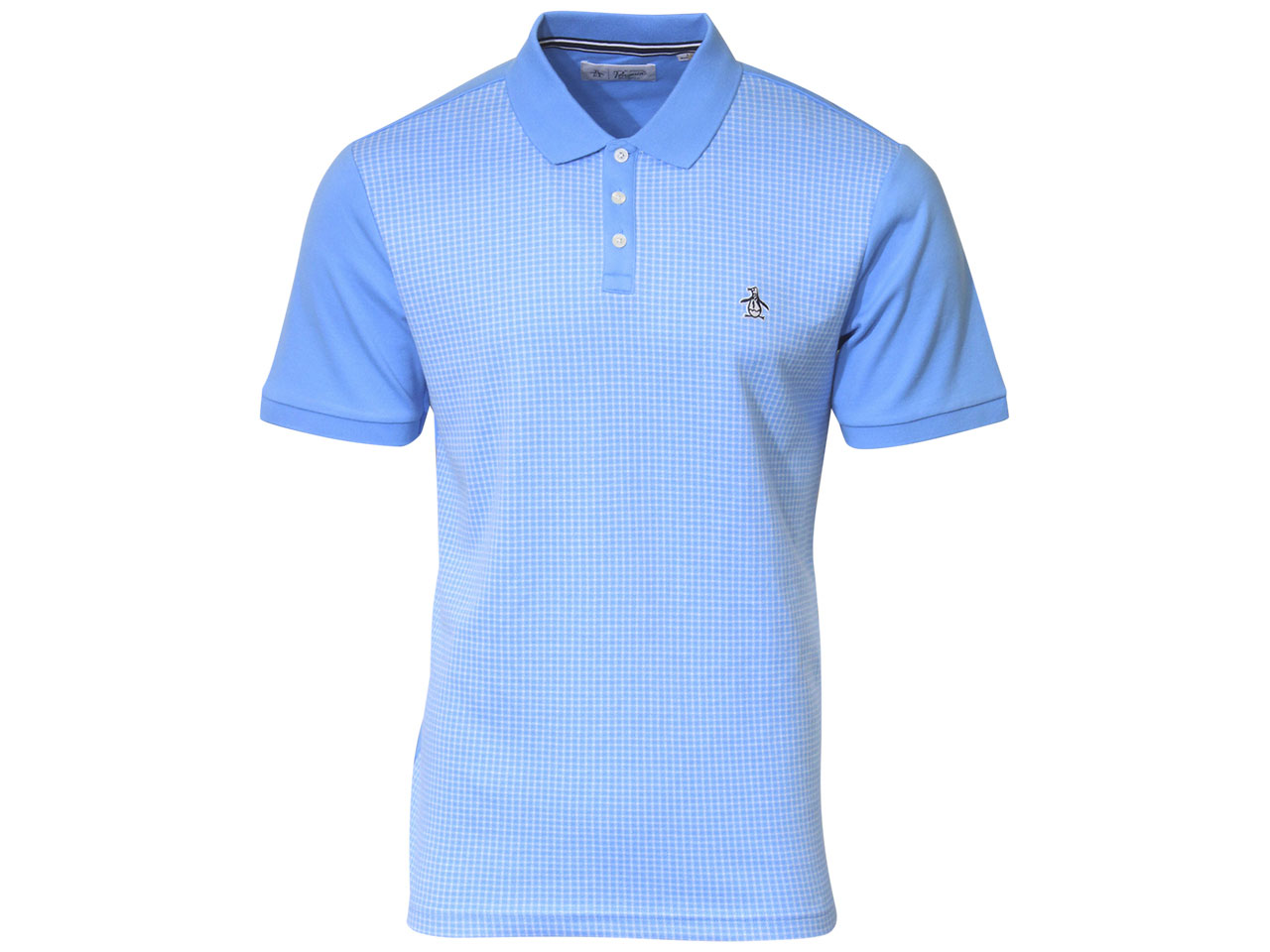 Original Penguin Men's Jacquard Knit Polo Shirt Slim Fit Bonnie Blue - Picture 9 of 12