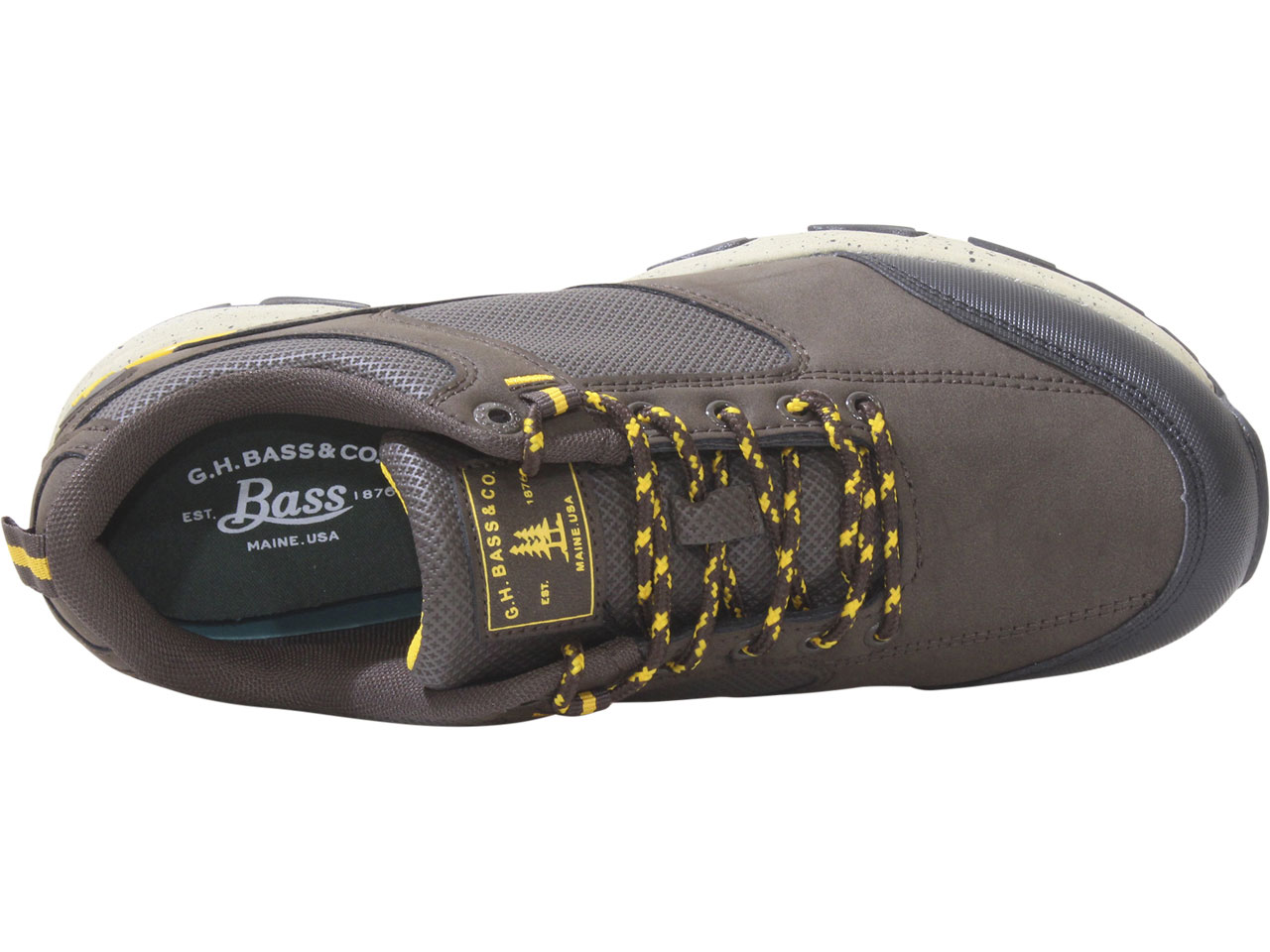G.H. Bass & Co. Men's Trailway-Lo Sneakers Hiking Shoes Brown/Yellow