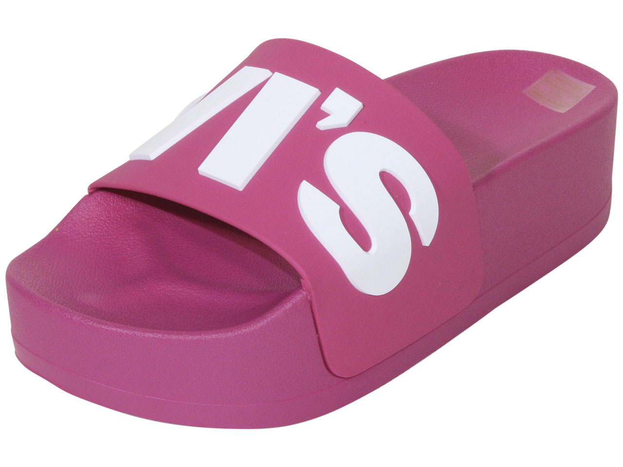 Levis Women's Split-Logo-Platform-Slide Sandals Shoes Fuchsia/White - Picture 10 of 40