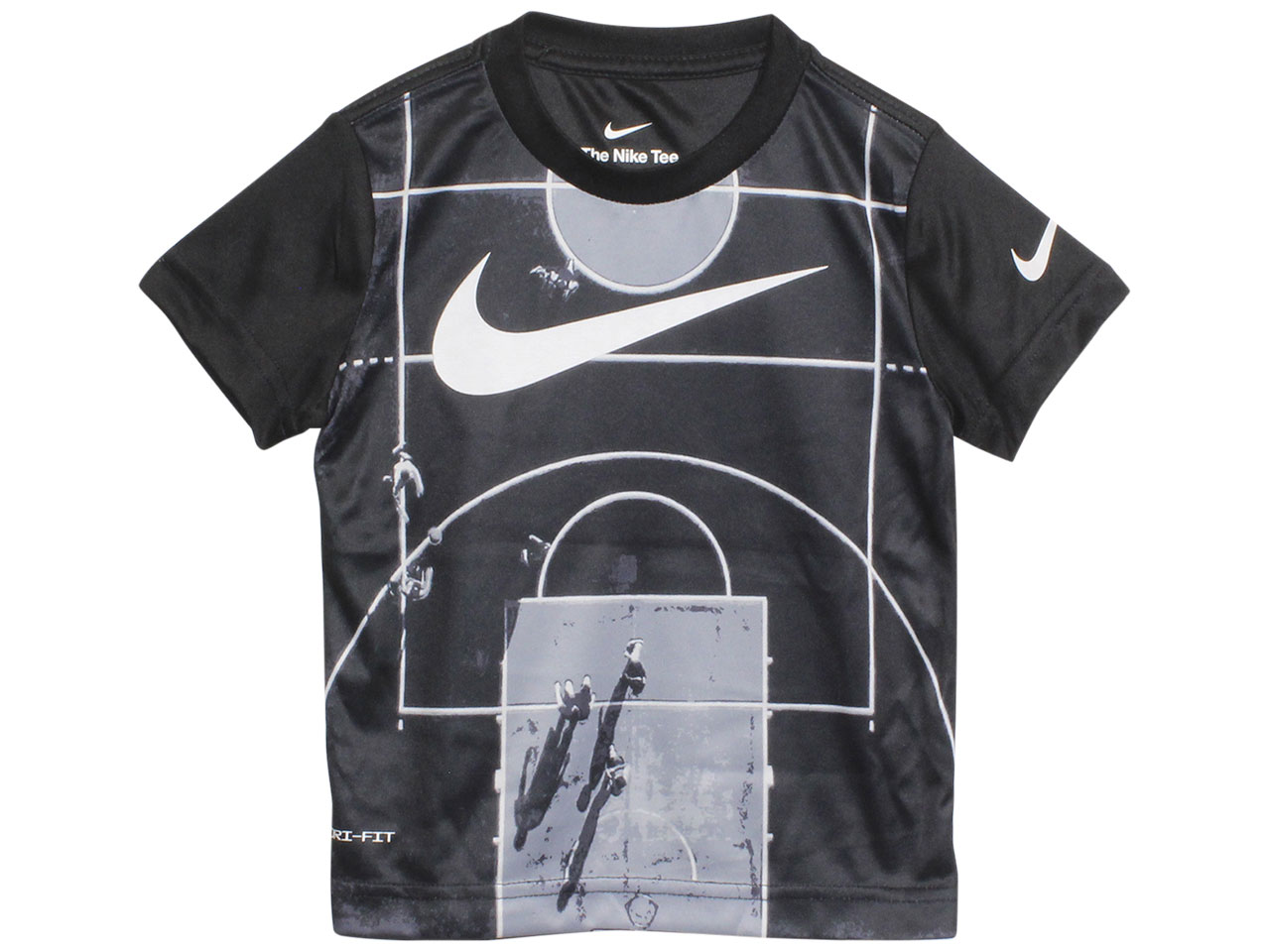 Nike Little Boy's T-Shirt Short Sleeve Dri-Fit Ball Court Black - Picture 7 of 10