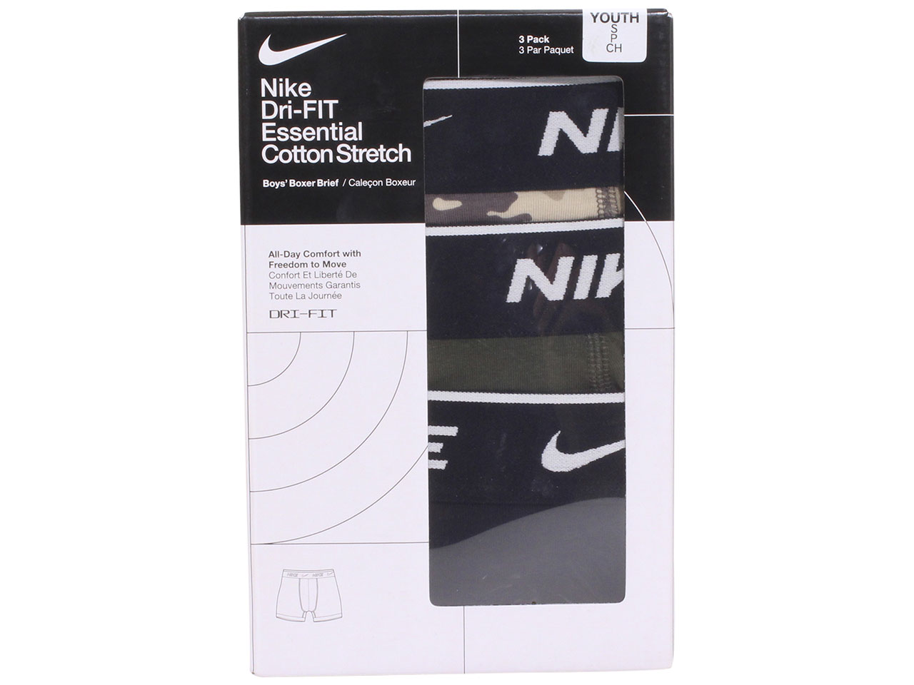 Nike Youth Boy's 3-Pairs Boxer Briefs Underwear Essential Dri-FIT Camo - Picture 10 of 10