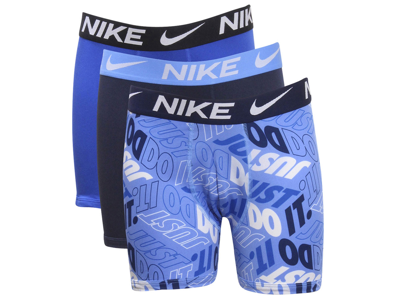 Nike Youth Boy's 3-Pairs Boxer Briefs Underwear Micro Dri-FIT White/Blue - Picture 3 of 8