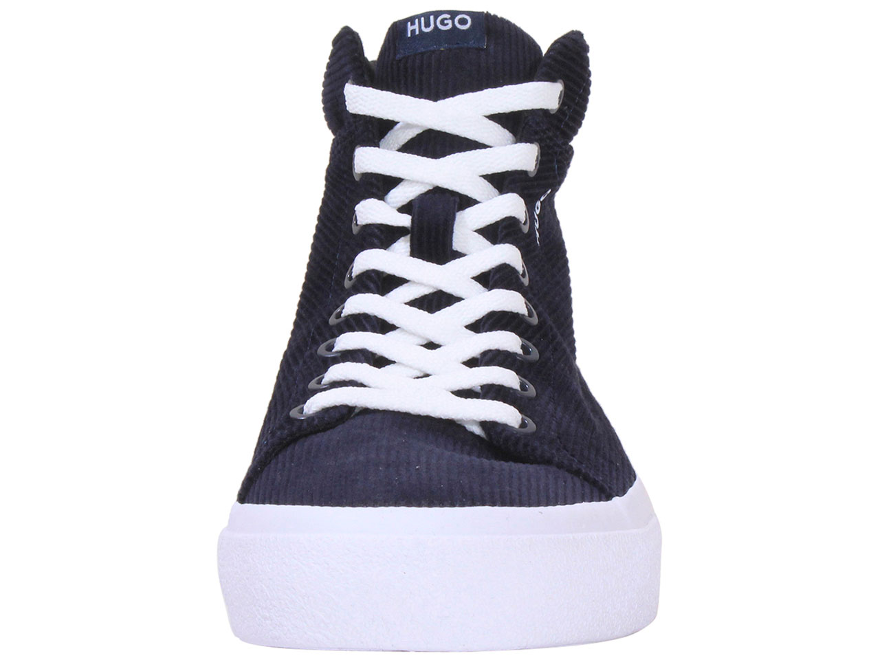 Hugo Boss Men's DyerH Sneakers Corduroy High-Top Shoes Dark Blue