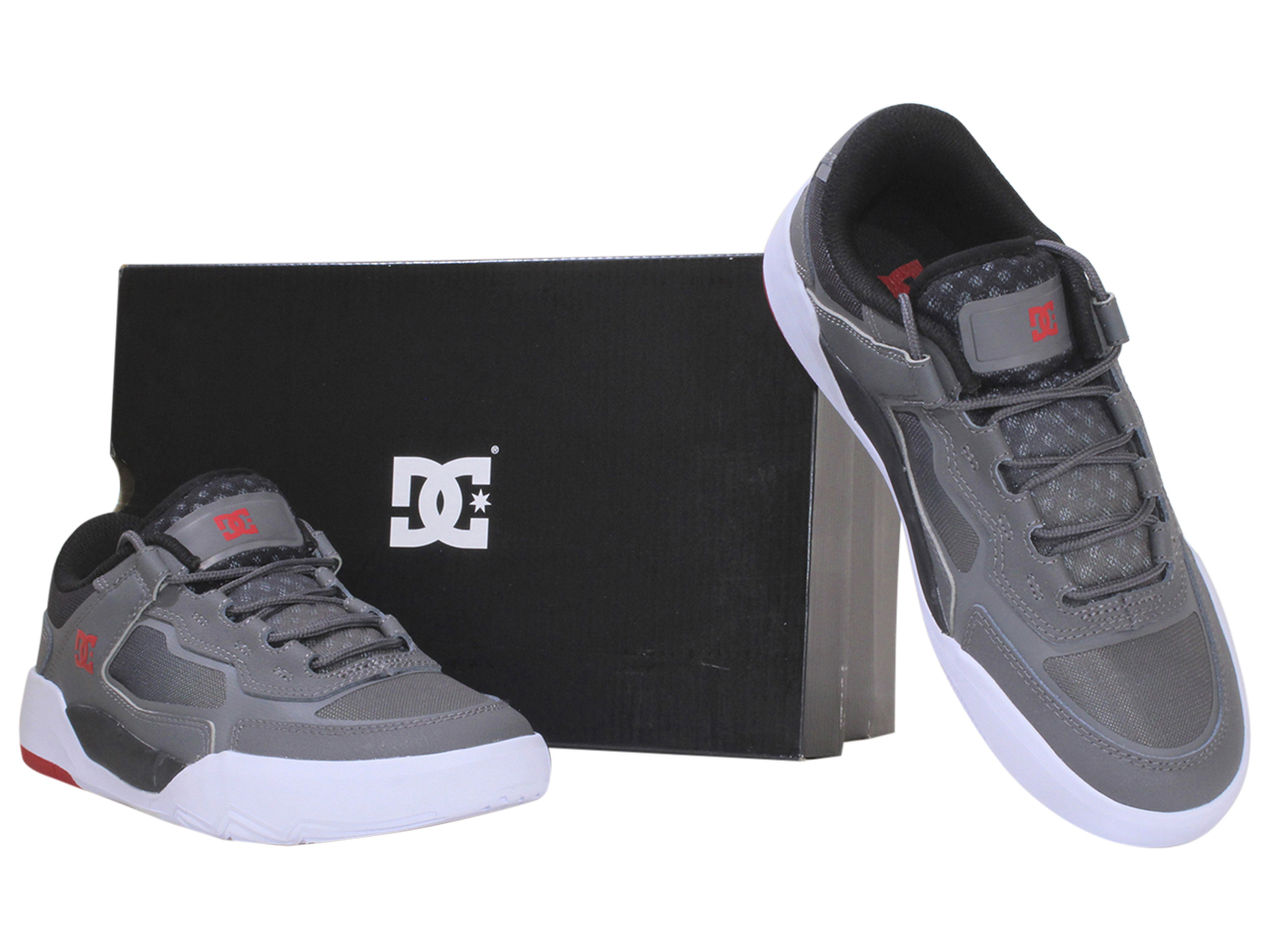 DC Shoes Men's DC-Metric Sneakers Low-Top Skate Shoes Grey/Black/Red - Picture 24 of 80