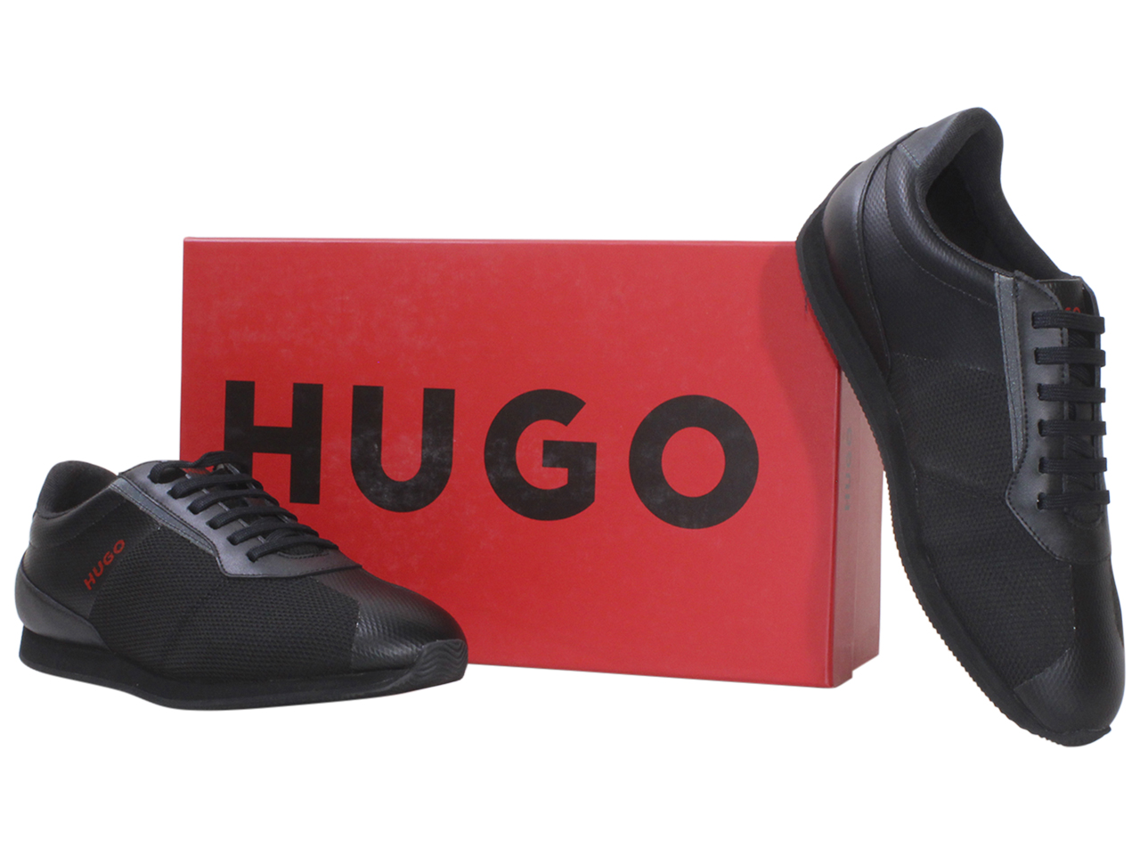 Hugo Boss Men's Cyden Sneakers Mesh Shoes Low-Top Black - Picture 24 of 48