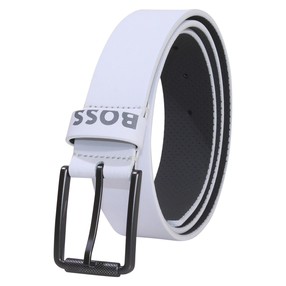 Cinturón Hugo Boss Para Hombre Tint-Loop-Boss Cuero Genuino Blanco - Imagen 10 de 21