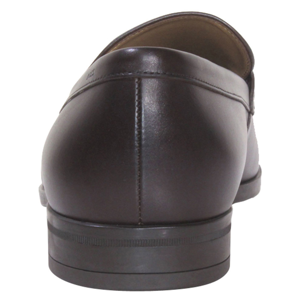 Hugo Boss Men's Kensington Loafers Dark Brown Metal Boss Buckle Shoes - Picture 36 of 64