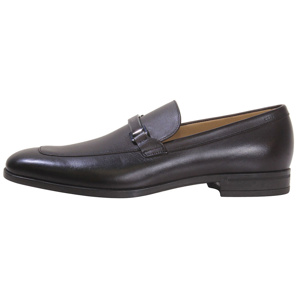 Hugo Boss Men's Kensington Loafers Dark Brown Metal Boss Buckle Shoes - Picture 19 of 64