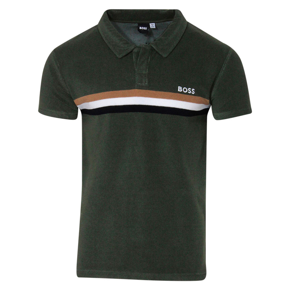 Hugo Boss Men's Terry Shirt Green Short Sleeve Beach Polo | eBay