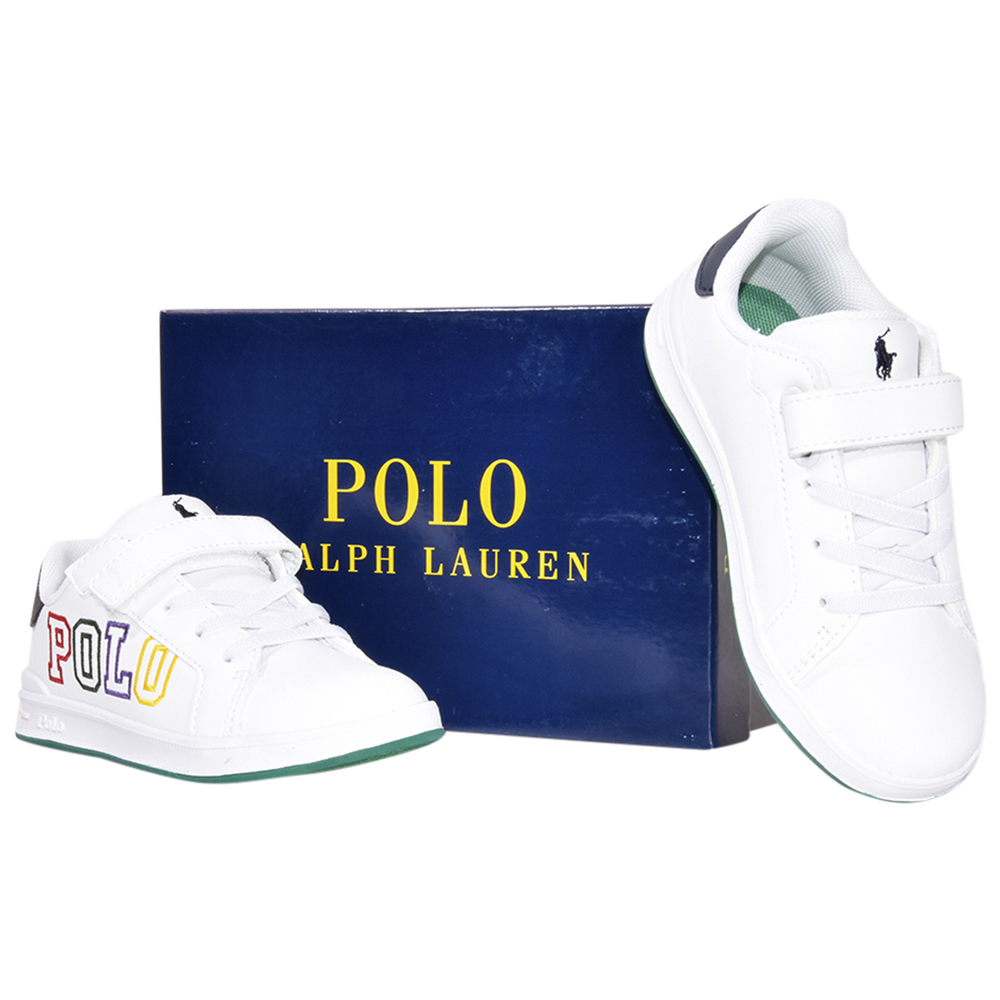 Polo Ralph Lauren Toddler Boy's Heritage-Court-II-Graphic White Sneakers Shoes - Picture 40 of 64