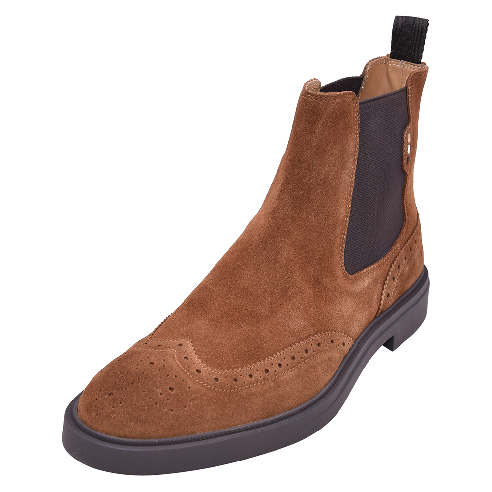 Pre-owned Hugo Boss Calev_cheb_brsd Men's Chelsea Boots Shoes Medium Brown