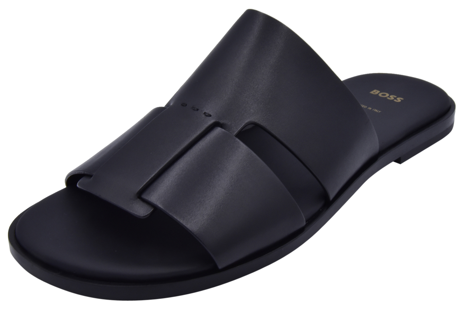 Boss Hugo Boss Kael Leather Slide, Brown BOSS - Leather slides made in Italy - Brown main image 2