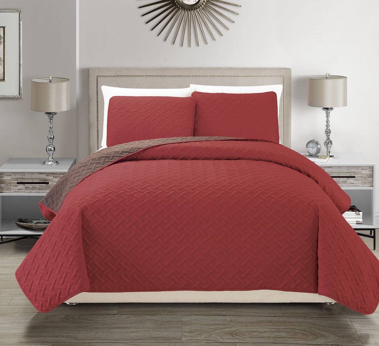 Embossed Reversible Bedspread/Quilt Set eBay