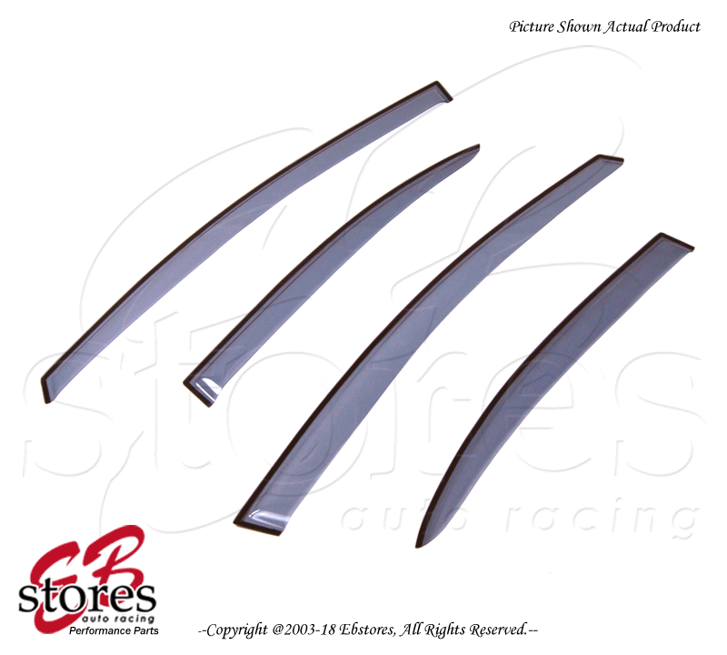 Tape-On Rain Guard Window Visor Dark Grey 2pcs For 1988-1991 Honda Civic Coupe