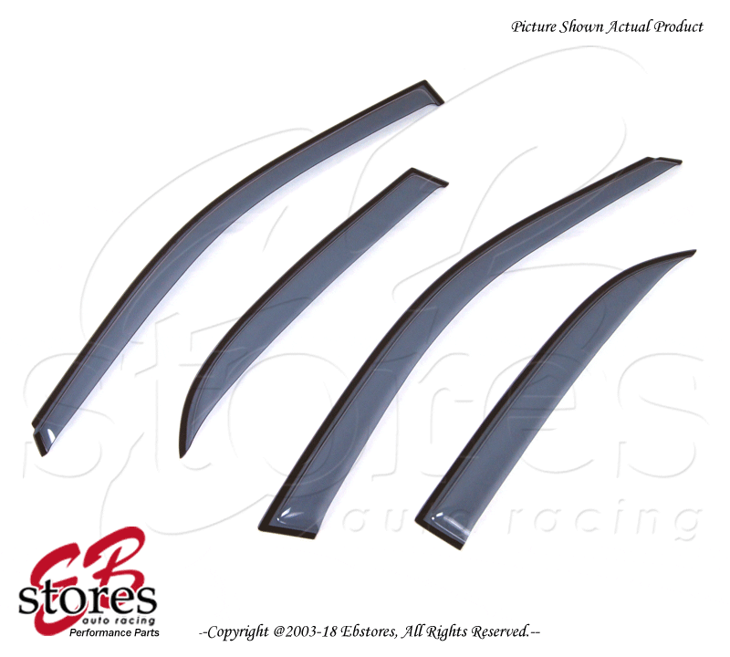 For Mitsubishi Lancer 2001-2006 Tape On Ash Grey JDM Window Visor Deflector 4pcs