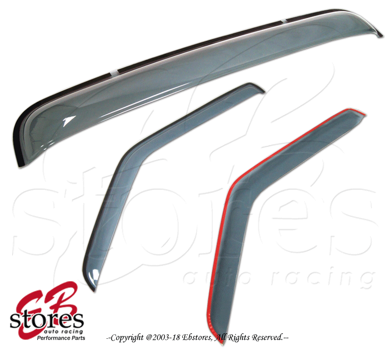 Outside Mount Window Visor 4 Pcs Dark Smoke for 2000-2005 Toyota Echo Sedan