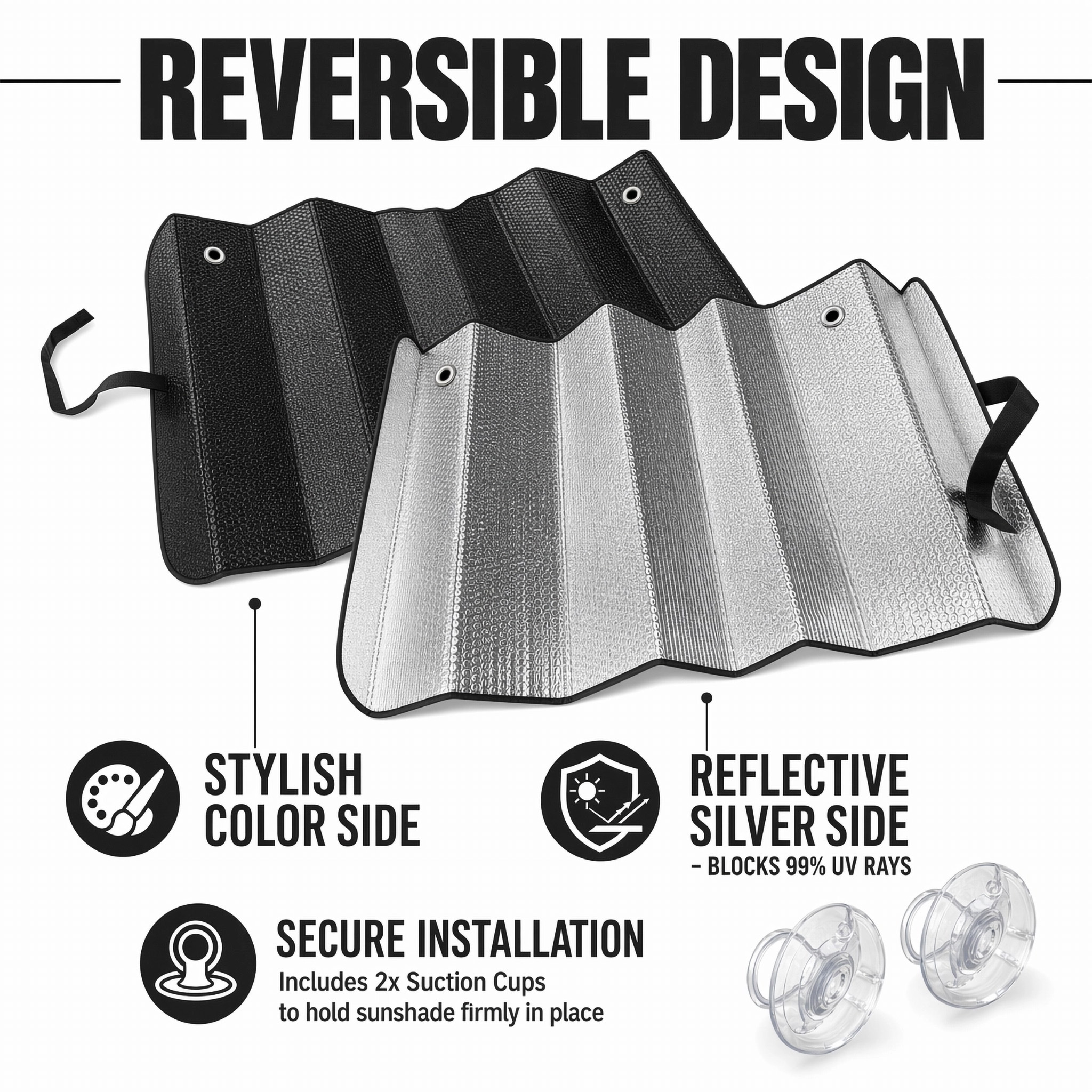 Accordion Windshield Sun Shade Midsize SUV Crossover UV Heat Shield Cover