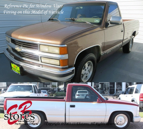 Dark Smoke Window Rain Guards Visors For Chevrolet C1500 K1500 1988-1999 (2pc Set)