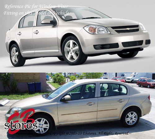 2pcs for Chevrolet Cobalt 2-Dr 2005-2010 Outside-Mounted Ash Grey Window Visors