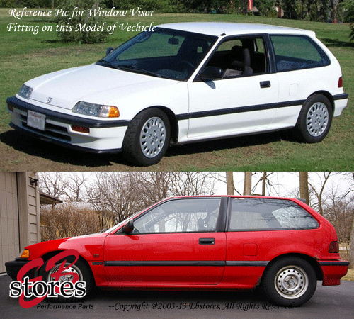 Tape-On Rain Guard Window Visor Dark Grey 2pcs For 1988-1991 Honda Civic Coupe