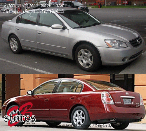 Smoke Tinted Window Rain Guards / Vent Shades For 2002-2006 Nissan Altima Sedan (4-Piece Set) - No Drilling, Self-Adhesive 8 thumbnail image