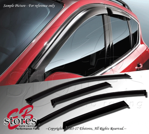 Lightronic 4-Piece Window Visors For 2009-2021 Volkswagen Tiguan - Smoke Rain Guards, Outside Mount