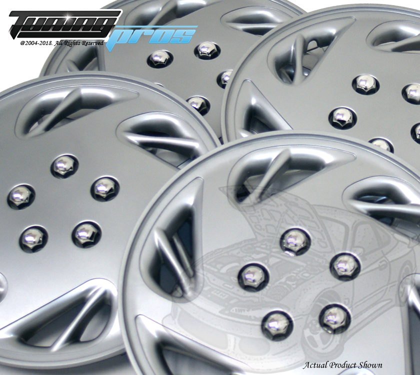 17" Inch Snap On Silver Hubcap Wheel Cover Rim Covers 4pc, 17 Inches