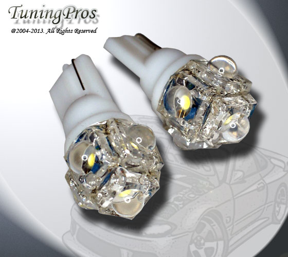 T10 Wedge 1 Pair Set of 2pcs White Under Hood Light 9 Flux LED Bulbs 906 194