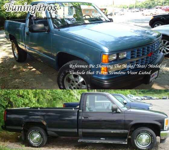 Dark Smoke Window Visors / Rain Guards For Chevy C1500 K1500 Pickup 1988-1999 (2pc Set)
