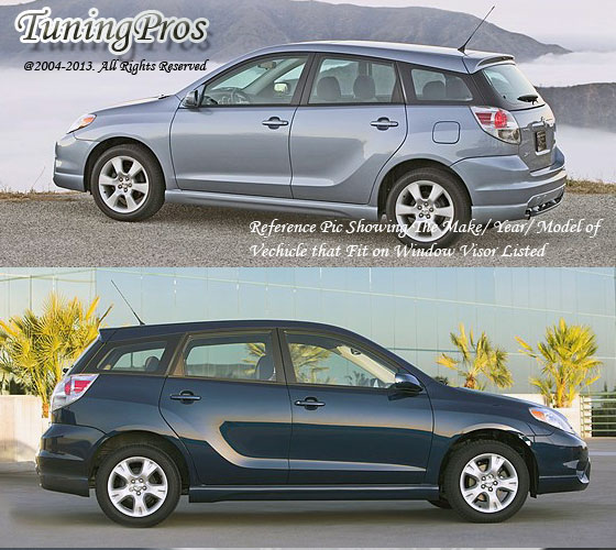 thumbnail image 2 of Dark Smoke Window Rain Guards For 2003-2008 Toyota Matrix – 4-Piece Set, Self-Adhesive 2 of 5