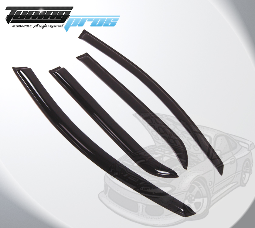 JDM Rain Guards Visors 4pcs For GMC Acadia 2007-2016 – Dark Smoke Acrylic
