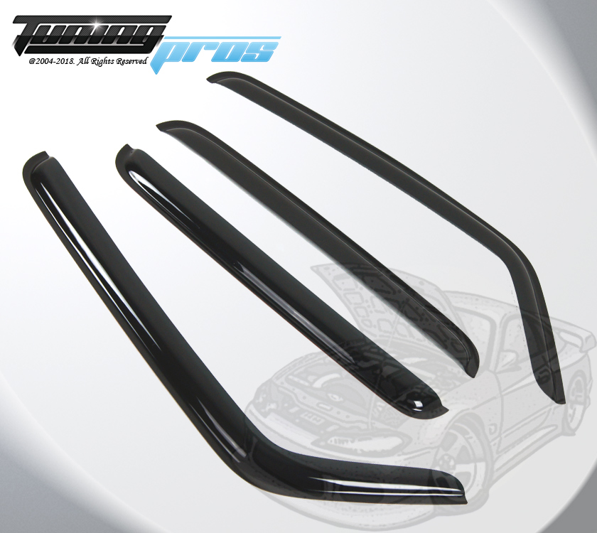 Dark Smoke Rain Guards For Hummer H3 H3T 2006-2010 – 4pc Out-Channel Visors, Acrylic, Glossy Finish