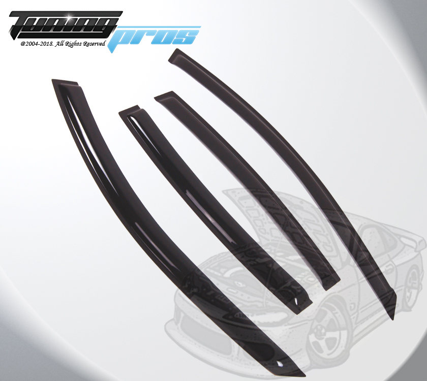 thumbnail interactive-video image 1 of Smoke Window Visors For 04-08 Nissan Maxima Sedan - 4-Piece Set, Slim Style, External Tape-On 1 of 5