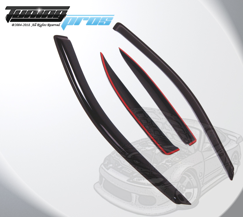 Smoke Tinted Out-Channel Vent Visor Deflector 4pcs 1999-2005 Volkswagen Jetta