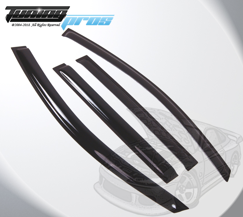 Tuningpros Dark Smoke Window Visors For 2004-2010 Infiniti QX56 - 4-Piece Set, Outside Mount, No-Drill