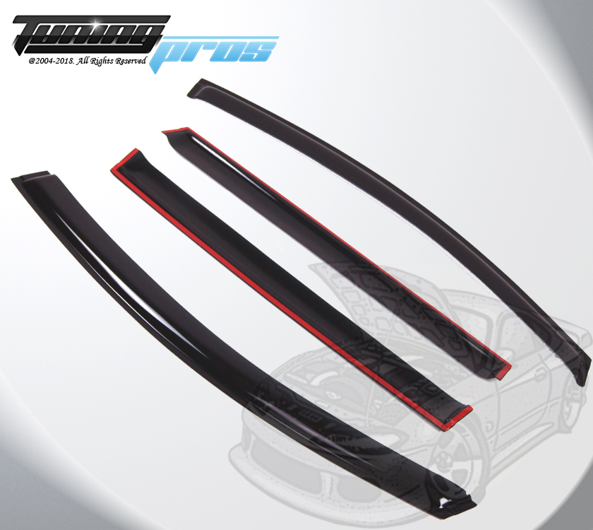 thumbnail image 2 of Dark Smoke Window Visor Deflectors For 2010-2017 Nissan Leaf – 4-Piece Out-Channel Mount 2 of 3