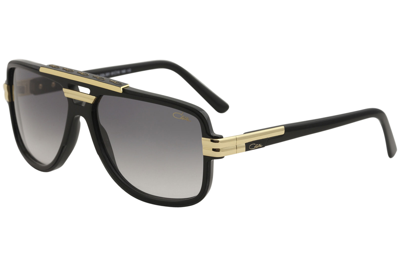 Cazal Legends Men's 8037 001 Glossy Black/Gold Retro Pilot Sunglasses